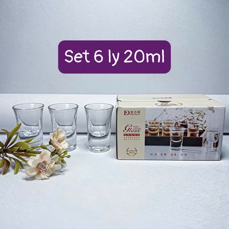 Hộp 6 ly thuỷ tịn uống rượu 20ml [BH: None]