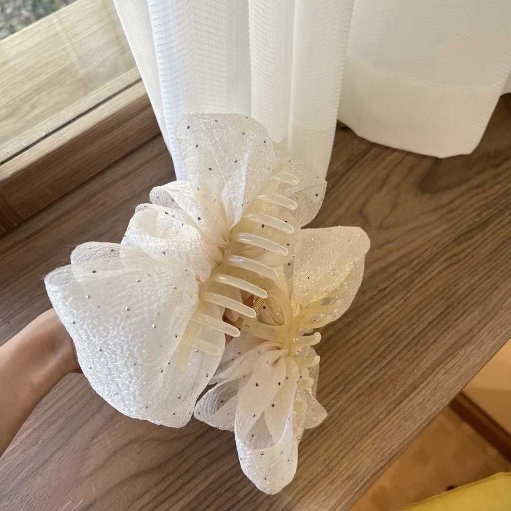 Kẹp tóc càng cua đính nơ lớn style Tiểu Thư siêu sang [BH: NONE]