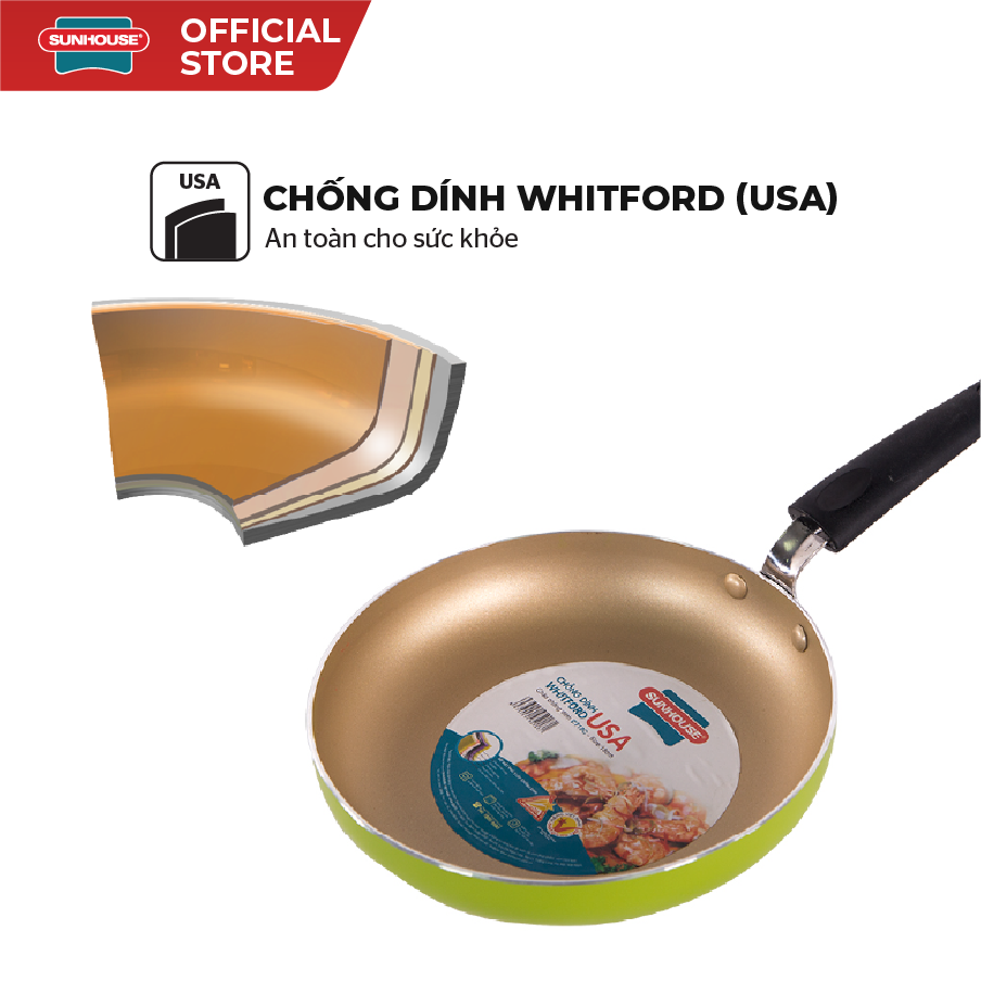 Bộ 2 Chảo Siêu Chống Dính Sunhouse 18cm và 24cm [BH: NONE]