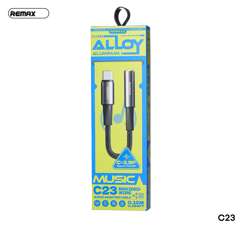 Cáp Remax C23 chuyển đổi Type C sang cổng 3.5mm dài 12cm chính hãng [Bh 1 Năm]