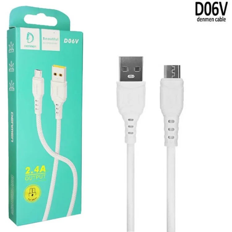 Cáp sạc nhanh 2.4A Denmen D06V micro samsung (usb ra micro) [BH 3 tháng] / pktn sale
