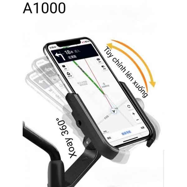 Giá đỡ kẹp điện thoại A1000 loại xịn trên xe máy gắn chân kính cao cấp (giống mẫu M3 / 3312 / A5)