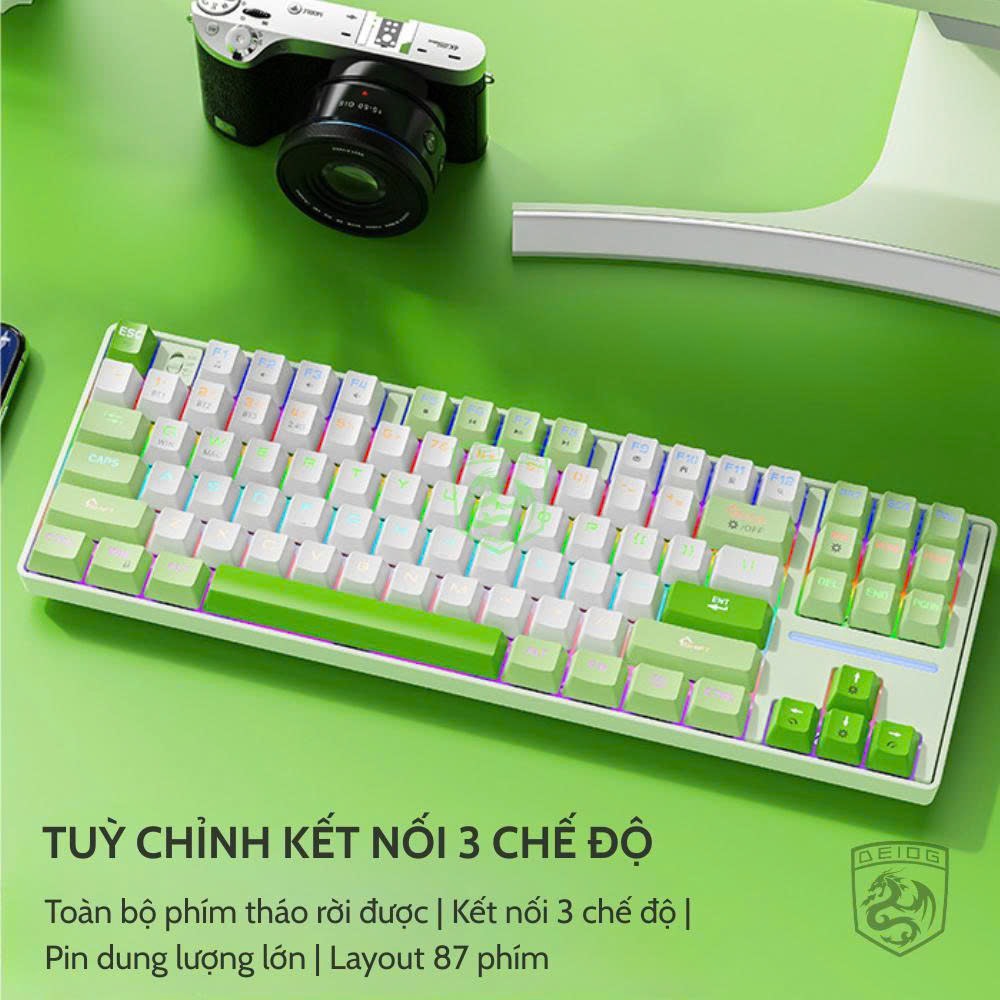 BÀN PHÍM CƠ KHÔNG DÂY BLUETOOTH DEIOG GK87 3 CHẾ ĐỘ CHÍNH HÃNG (BLUE SWITCH/RED SWITCH) [BH 1 NĂM]