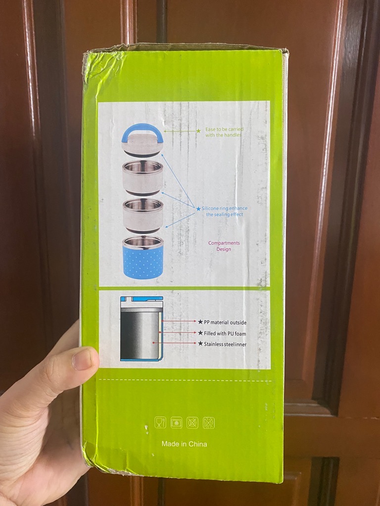 Camen/ Hộp đựng cơm giữ nhiệt 3 ngăn Lunch Box 1230ml [Bh: None]