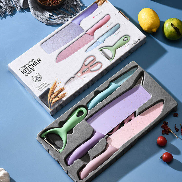 Hộp 5 món dao kéo làm bếp cao cấp Kitchen Knife [BH: None]