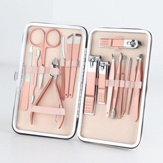 Bóp dụng cụ làm móng cá nhân 18 món hồng [BH: NONE]