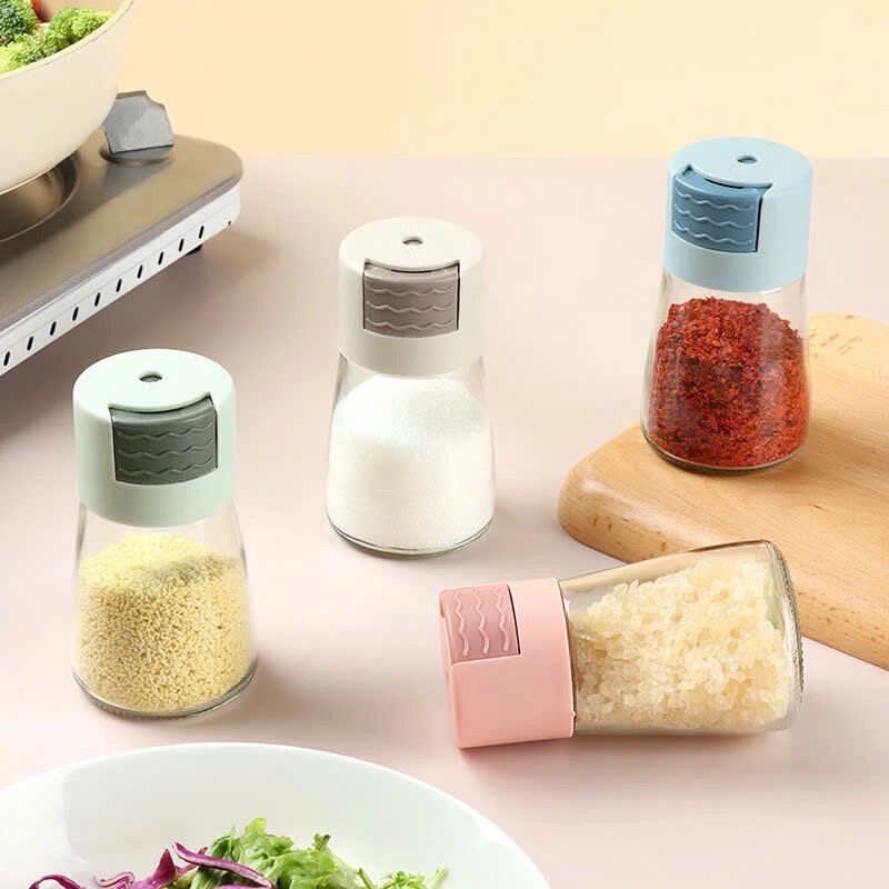 Lọ đựng gia vị thuỷ tinh 100ml có nút bấm [BH: NONE]