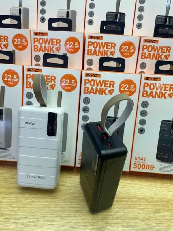 Pin sạc dự phòng sạc nhanh 22.5W SYC S141, dung lượng 30.000mAh kèm dây treo [BH: 1 năm]