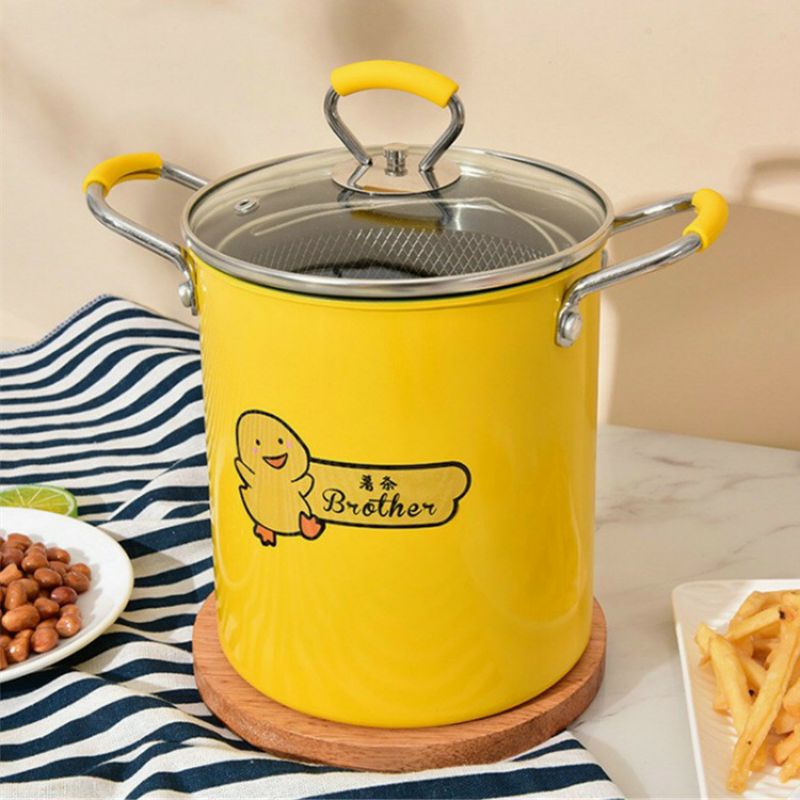 Nồi Chiên Ngập Dầu Mini Vịt Vàng 18cm (Kèm Rổ Inox) [BH 1 tuần] / pktn sale