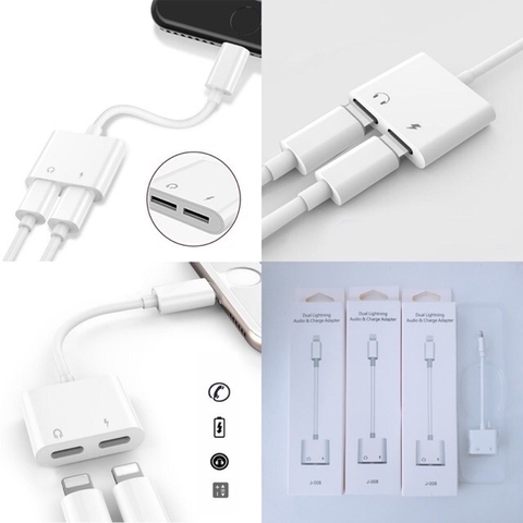 Cáp chuyển, jack chuyển J68 1 cổng Lightning ra 2 cổng Lightning (1 cổng iPhone ra 2 cổng iPhone) [BH: 1 THÁNG]