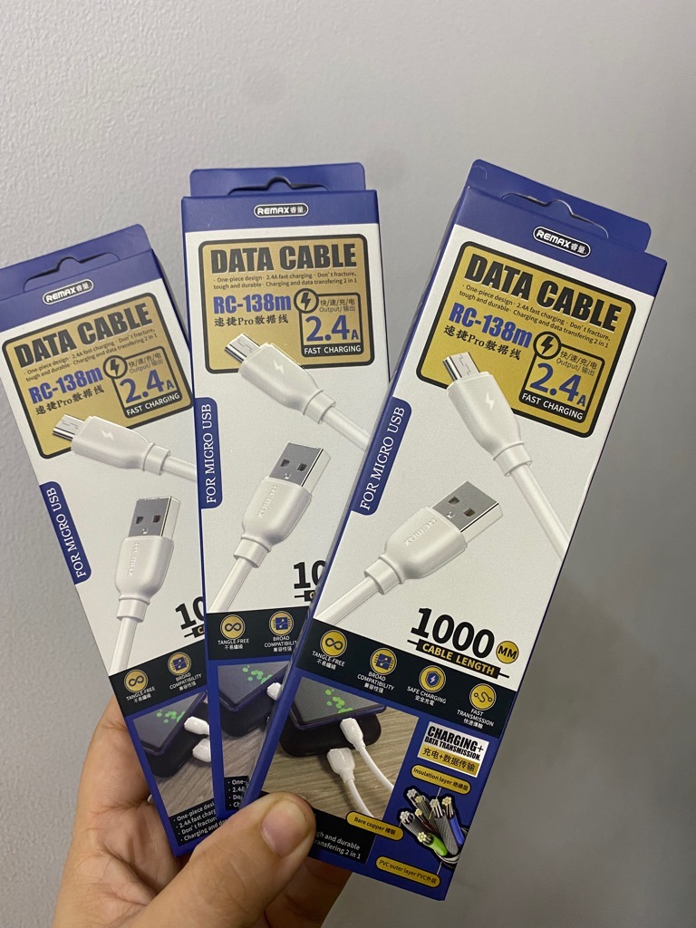Cáp sạc nhanh samsung REMAX RC-138m chui MICRO chính hãng [BH 1 năm]