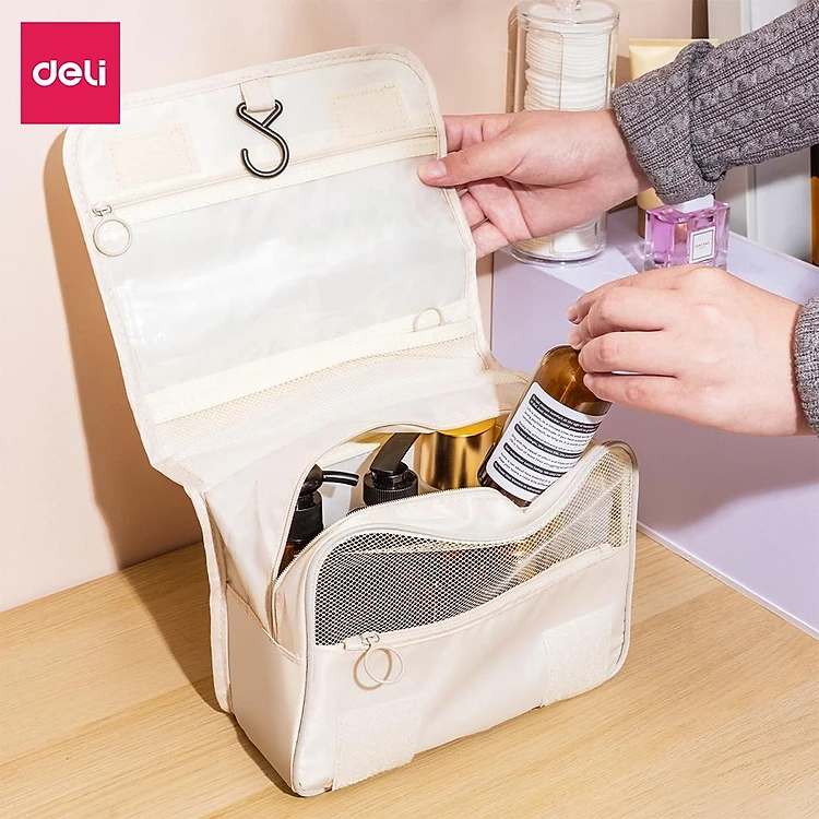 Túi đựng mỹ phẩm du lịch Dafeng có quai xách, móc treo tiện lợi, thiết kế sang trọng / pktn sale