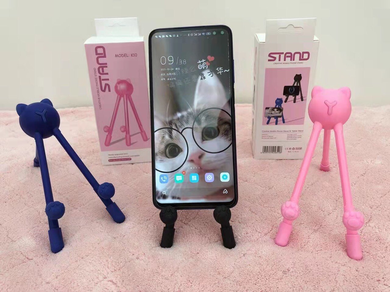 Giá đỡ điện thoại hình mèo 3 chân Stand K10 / pktn sale