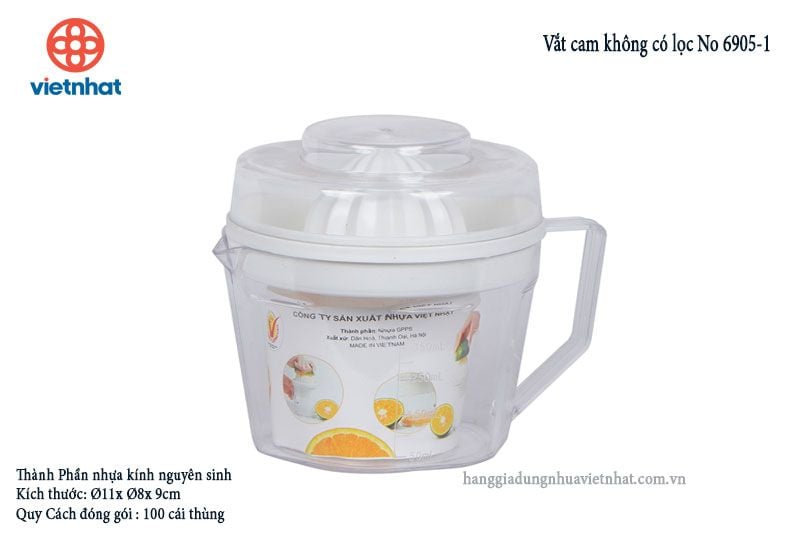 Dụng cụ vắt cam để bàn VN nhựa nguyên sinh có nắp đậy [BH: NONE]
