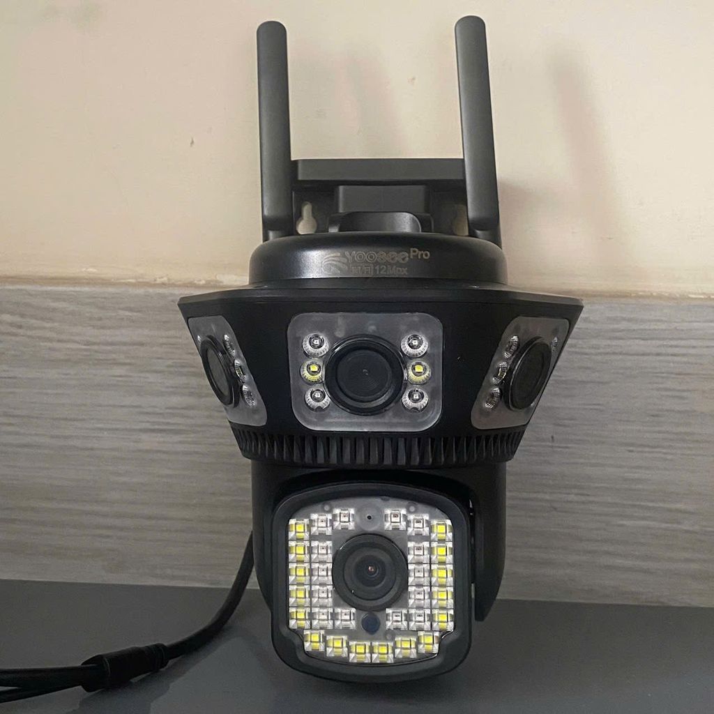 Camera IP wifi Yoosee 4 mắt 3 khung hình phiên bản ĐEN cao cấp 12Mbx BAN ĐÊM CÓ MÀU [BH 6 THÁNG]