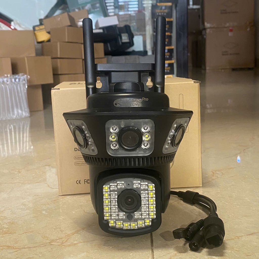 Camera IP wifi Yoosee 4 mắt 3 khung hình phiên bản ĐEN cao cấp 12Mbx BAN ĐÊM CÓ MÀU [BH 6 THÁNG]