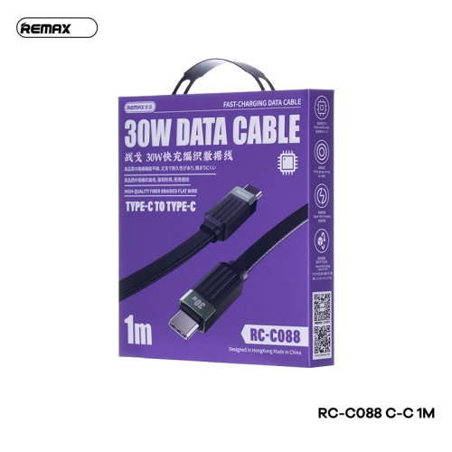 Cáp Remax RC-C088 c-c Type-C ra Type-C 30W 1M chính hãng [BH 1 năm]