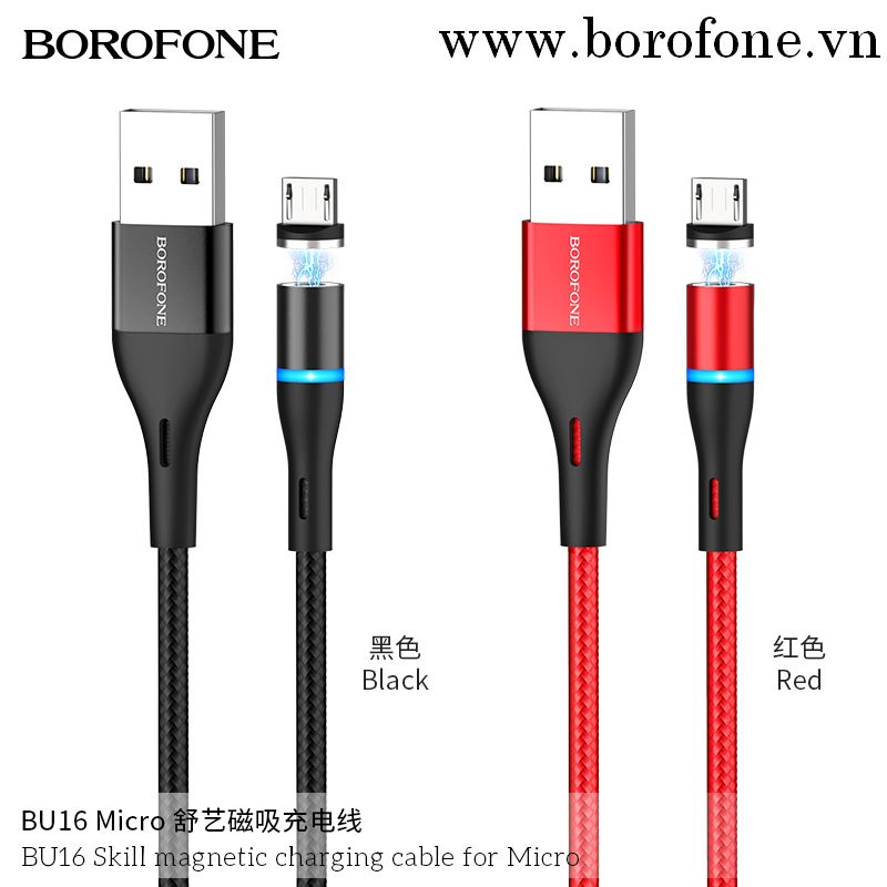 Sale Cáp sạc từ 2.4a BOROFONE BU16  Micro 1.2M (usbA ra Micro; a-m) chính hãng [BH 1 tháng] xc23#1F1