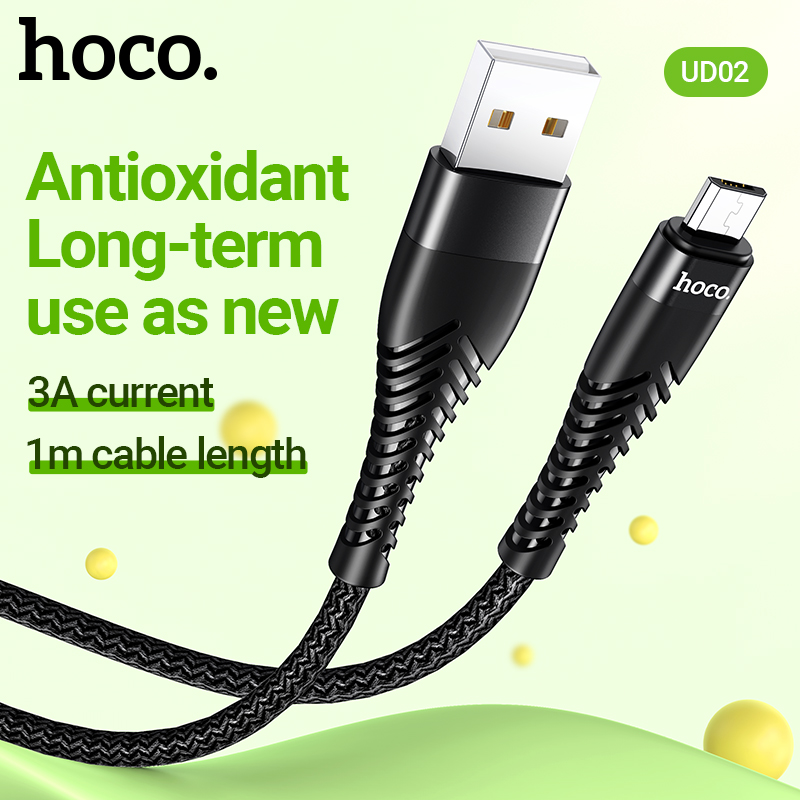 Cáp sạc3A HOCO UD02 Micro (usbA ra Micro; a-m) dây dù chính hãng