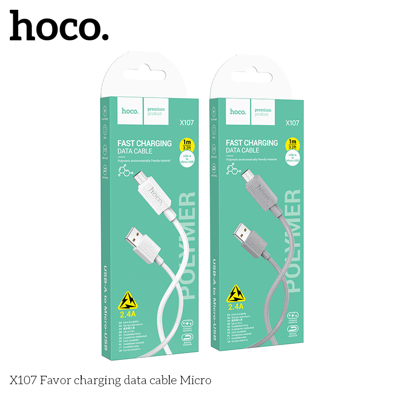 Cáp sạc nhanh 2.4A HOCO X107 micro (usb ra samsung micro) chính hãng [BH: 1 NĂM]