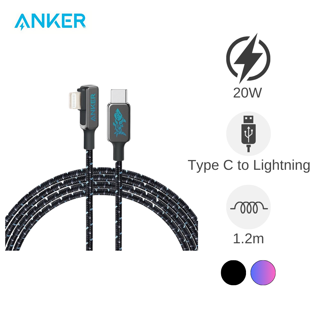 Cáp sạc nhanh Anker A9544 JINX (C-L 1.2m) dây dù type c ra iphone lightning bản game liên minh chính hãng [BH 1 năm]