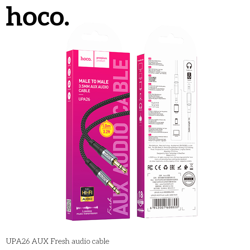 Cáp chuyển 3.5 ra 3.5 (2 đầu) HOCO UPA26 AUX 1m chính hãng [BH 1 năm]