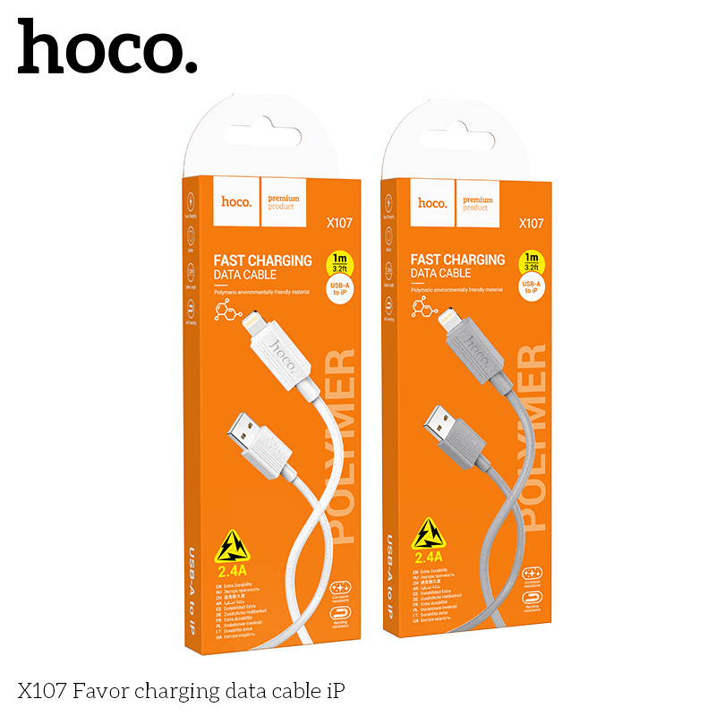 Cáp sạc nhanh 2.4A HOCO X107 iPhone (usb ra lightning) chính hãng [BH: 1 NĂM]