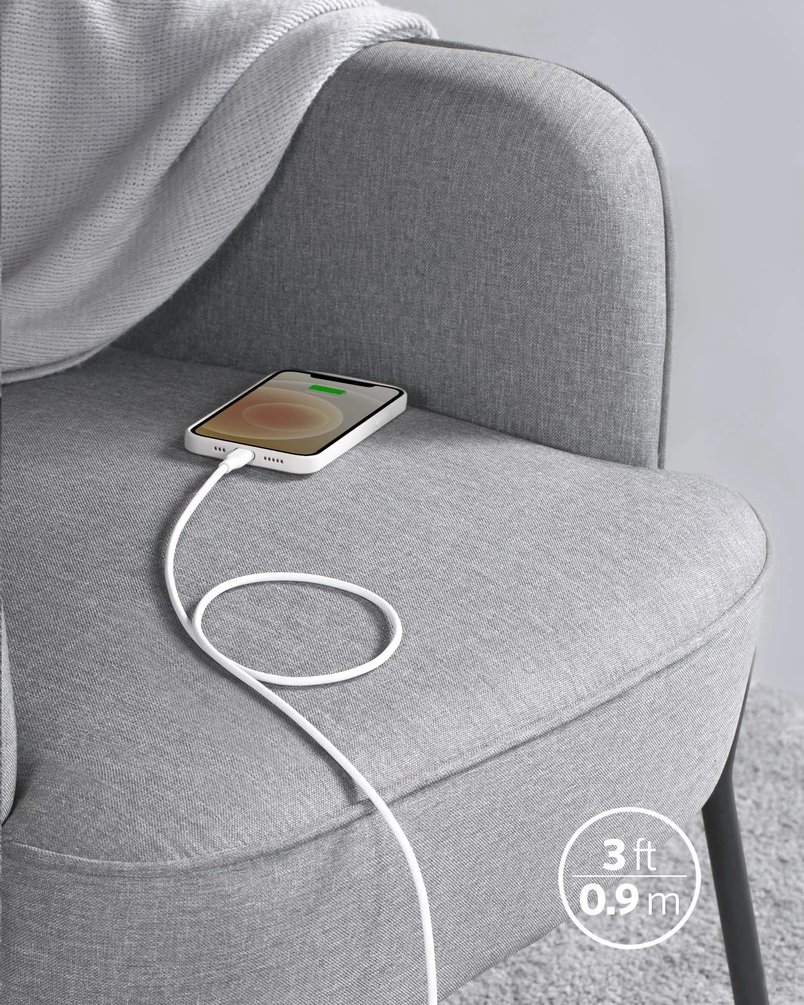 Cáp sạc nhanh Anker PowerLine III Flow 8662 SERIES 6 dài 0.9m dây silicon Type C ra Lightning iPhone (c-l) chính hãng [BH: 1 NĂM]