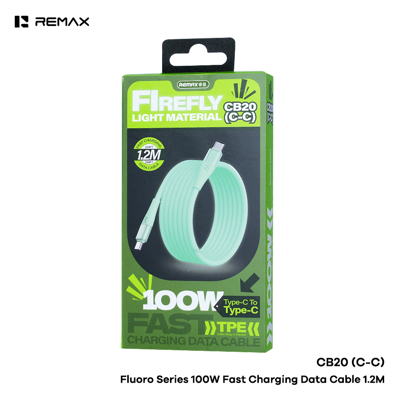 Cáp sạc nhanh 100w REMAX CB20-C-C cáp Type C ra Type C (c-c) cáp 2 đầu type c dài 1m2 chính hãng