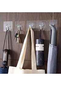 Bộ 10 móc treo vật dụng dán tường trong suốt siêu dính [BH: NONE]