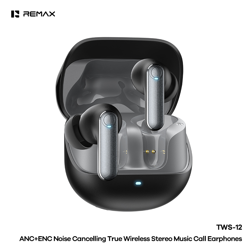 Tai nghe bluetooth REMAX TWS-12 tai TRUE WIRELESS chống ồn chủ động ANC+ENC chính hãng