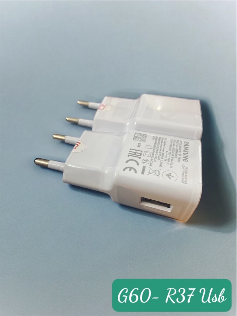 Cóc sạc nhanh QC3.0 Samsung S6 / S8 / S9 / S10 {zin linh kiện} 2A G60/ KL EBE đóng bịch 1 cổng usb logo sấm sét khắc chìm đóng bịch [BH 6 tháng]