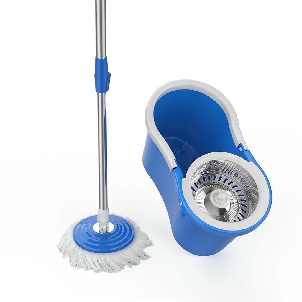 Bộ thùng lau nhà thông minh xoay 360 độ lồng kim loại (no box)