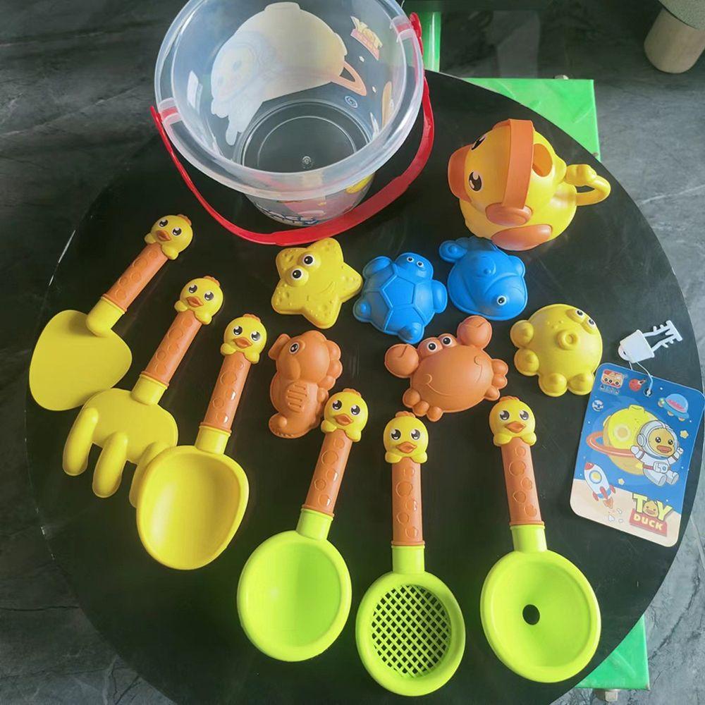 Bộ 14 / 15 Món Đồ Chơi Xúc Cát Hình Vịt Vàng Vui Nhộn Cho Bé