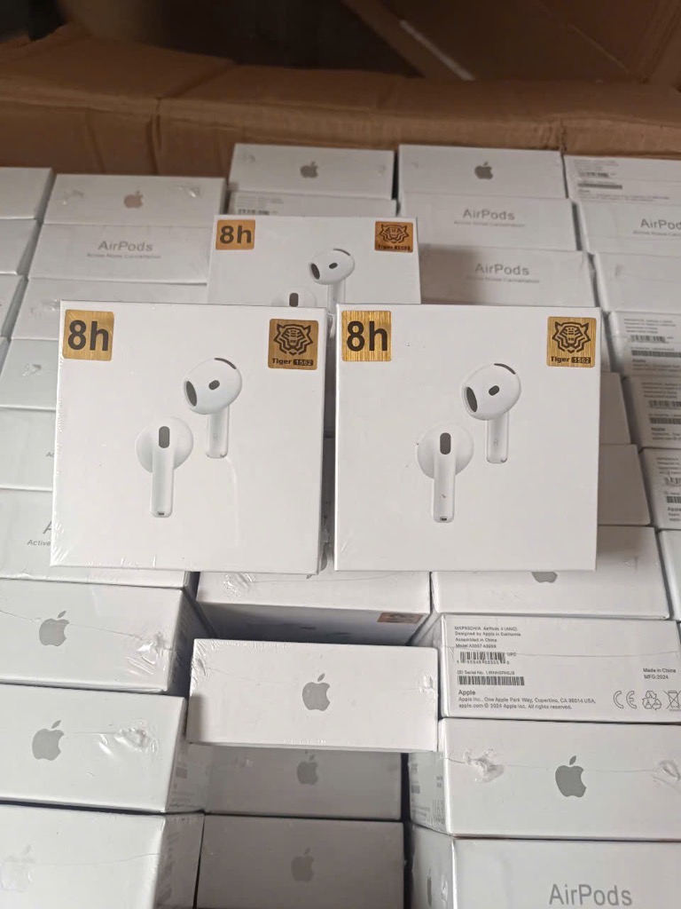 Tai nghe Bluetooth Airpods 4 ANC / Airpods4 logo Tiger 8H (2 tai không nút cao su kèm doc sạc) [BH: 6 Tháng]