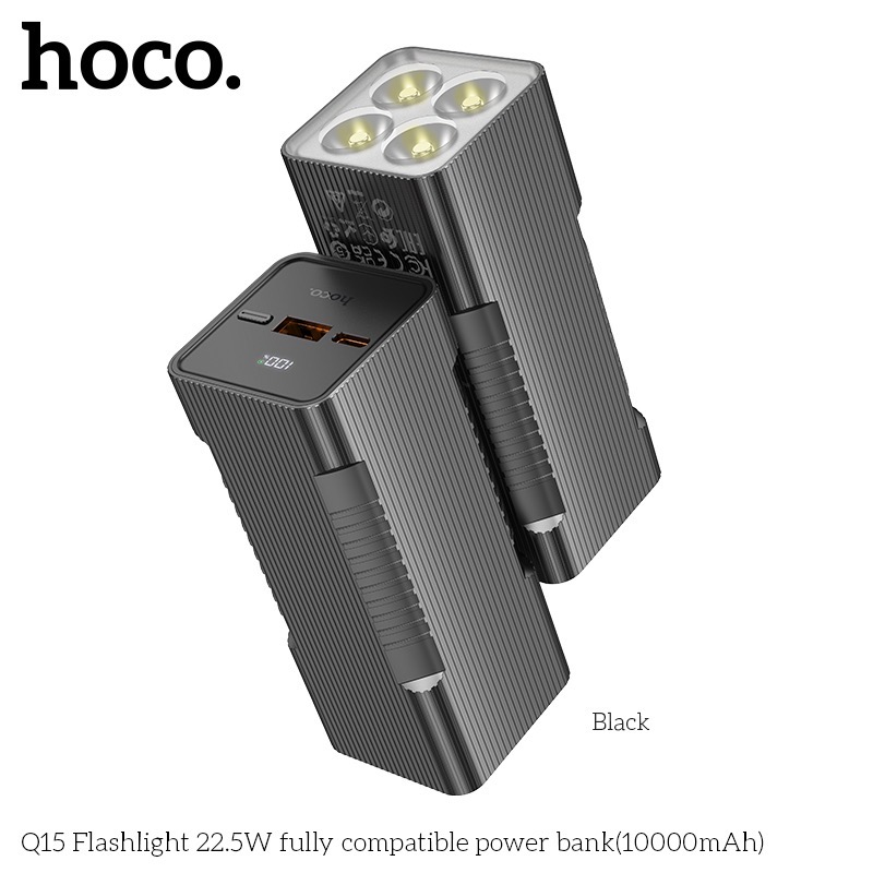 Pin dự phòng sạc nhanh Hoco Q15 10.000mAh có đèn pin chính hãng [BH: 1 NĂM]