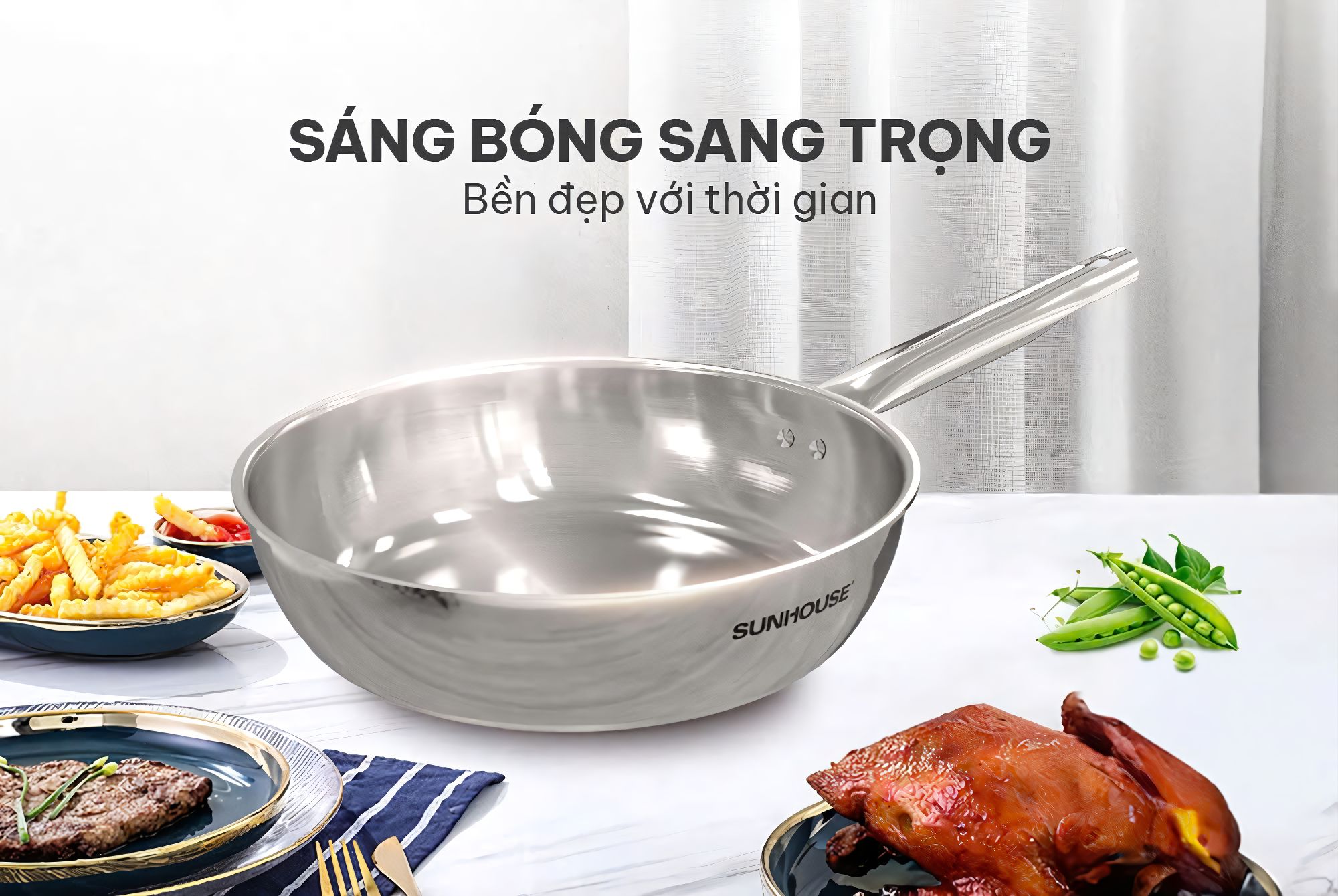 Chảo inox SH20M6 size 20cm đa lớp, dùng được bếp từ [BH: NONE]
