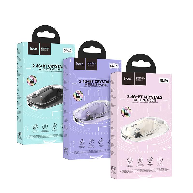 Chuột không dây HOCO GM29 silent bluetooth trong suốt chính hãng [BH 1 năm]