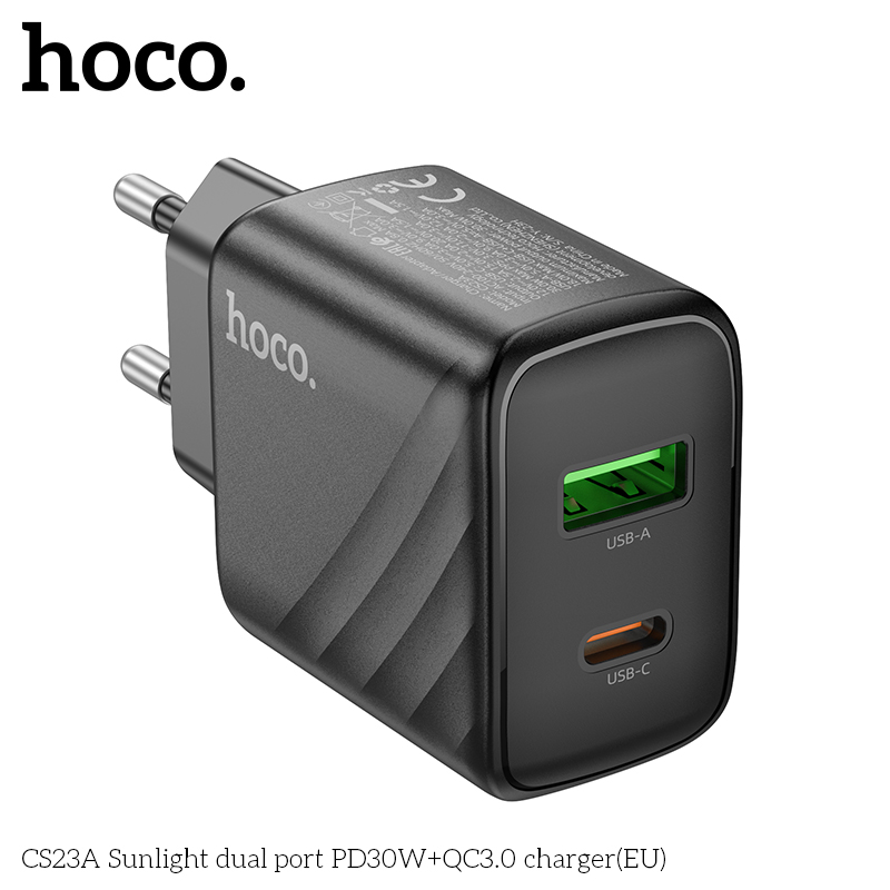 Cóc sạc nhanh 30W Hoco CS23A QC 3.0 cổng USB + cổng Type-C [BH 1 Năm]