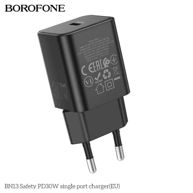 Cóc sạc nhanh 30w BOROFONE BN13 chính hãng 1 cổng Type C [BH 1 năm]