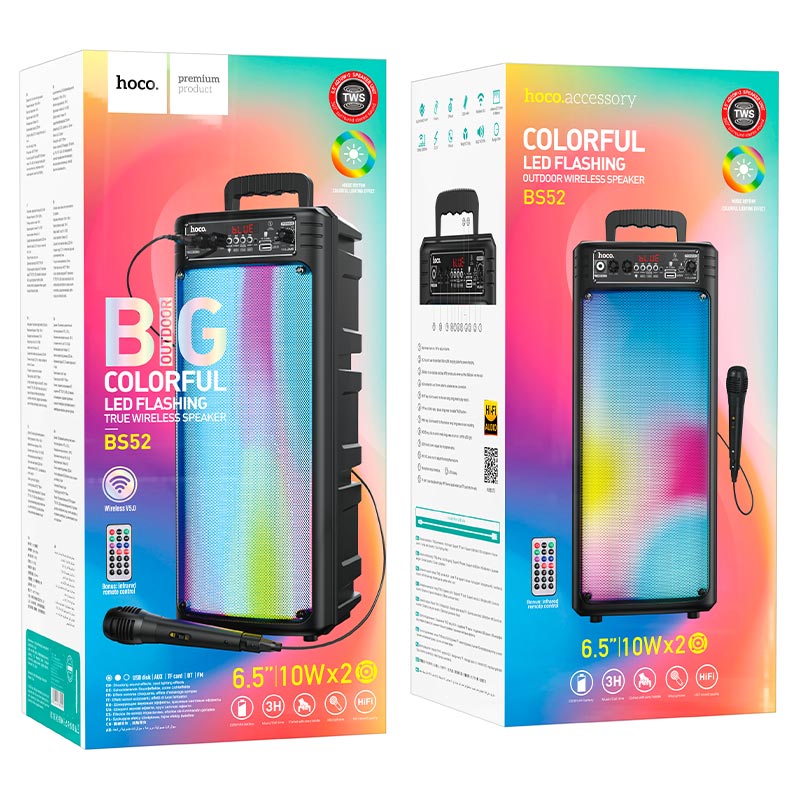 Loa KARAOKE Bluetooth RGB Hoco BS52 Chính Hãng [BH 1 NĂM]
