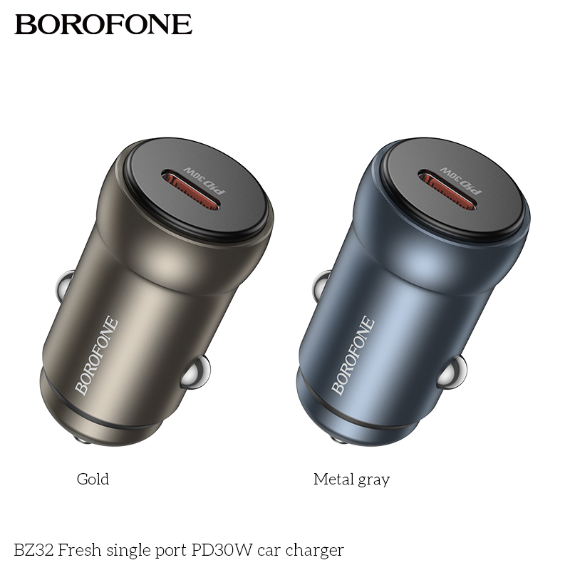 Cốc sạc/ tẩu sạc xe hơi Hoco BZ32 PD30W 1 cổng Type C