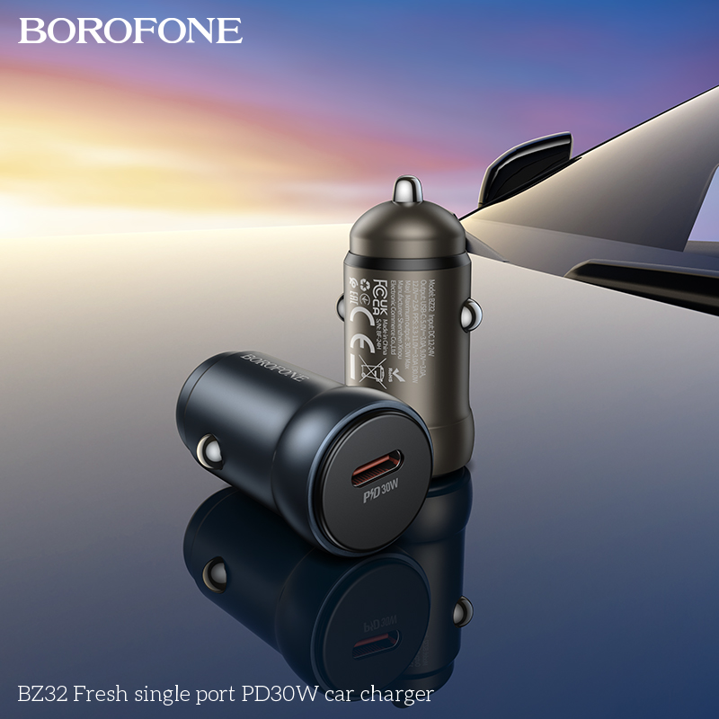 Cốc sạc/ tẩu sạc xe hơi Hoco BZ32 PD30W 1 cổng Type C