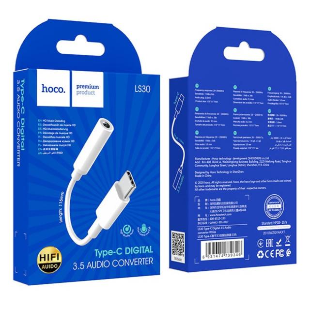 Cáp chuyển đổi Hoco LS30 type-c ra 3.5 chính hãng [BH 1 năm]