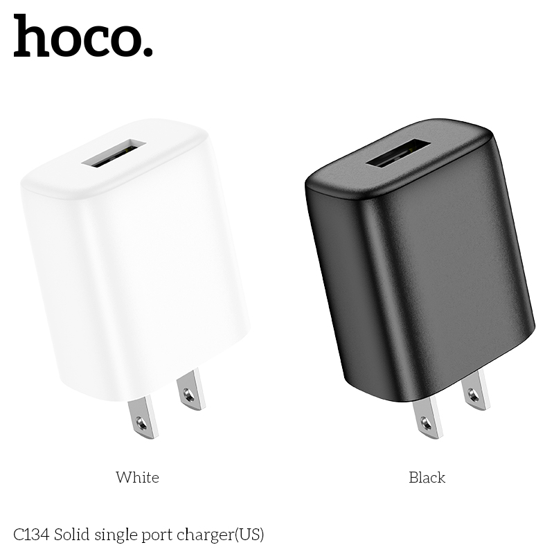 Cóc sạc nhanh 12W Hoco C134 US 1 cổng usb chính hãng [BH: 1 NĂM]