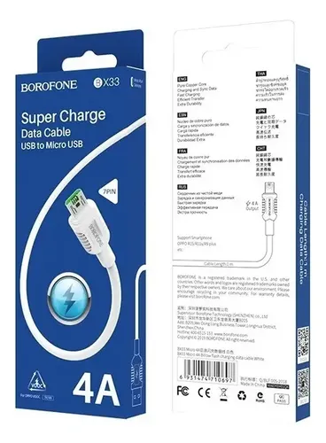 Sale Cáp sạc nhanh 4A BOROFONE BX33 Micro Vooc 1.2m (usbA ra Micro; a-m) (BH: 1 THÁNG)