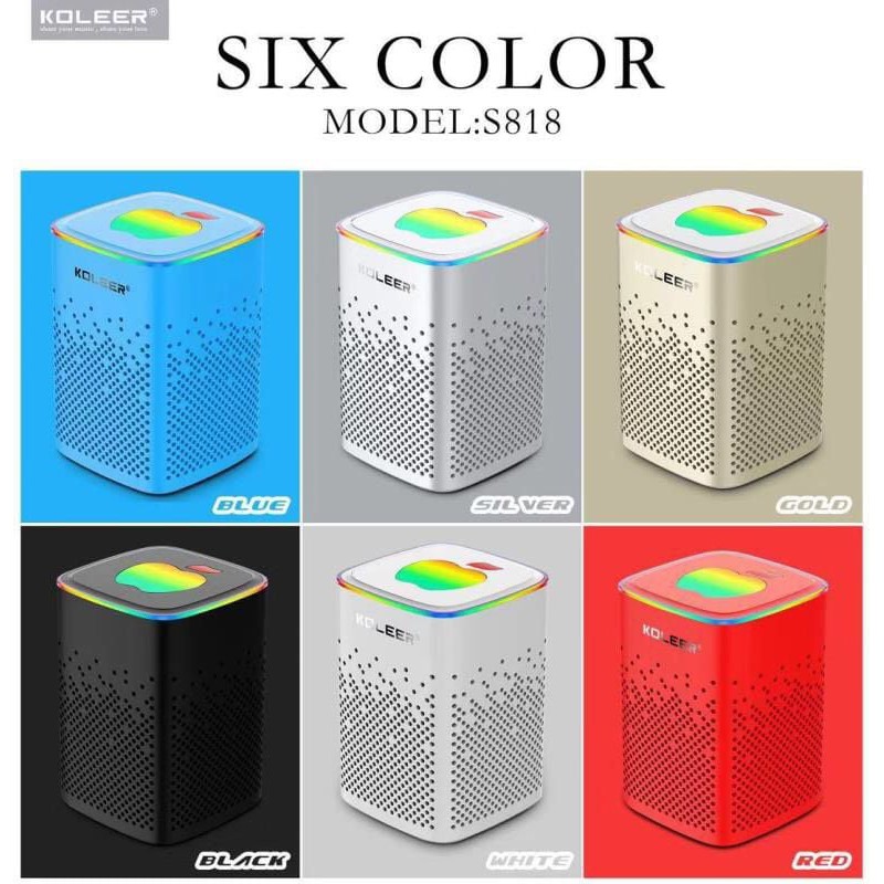 Loa bluetooth mini Kooller mã 818 thiết kế độc đáo, logo trái táo trên đầu có led [BH: 1 tháng]