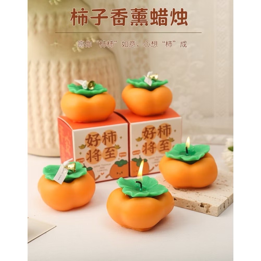 1 cây nến thơm Handmade hình quả hồng siêu xinh [BH: NONE] 1l9a2