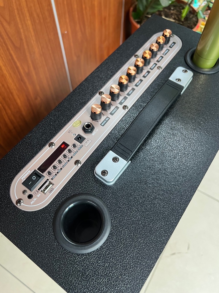 Loa bluetooth karaoke AT T9999 (bass 2 tấc) chính hãng kèm 2 micro không dây [BH 6 tháng]
