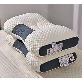 1 Cái Gối SPA hỗ trợ giấc ngủ sợi bông thiên nhiên TRẮNG XÁM, vỏ gối dệt kim siêu êm, đàn hồi, bề mặt kháng khuẩn [BH: NONE]